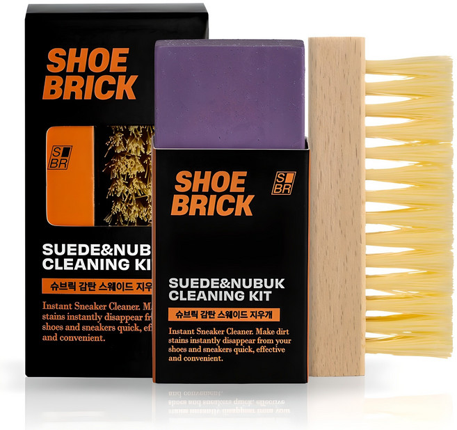 슈브릭 감탄 스웨이드 지우개 + 슈즈 브러쉬 세트, 혼합색상, 1세트