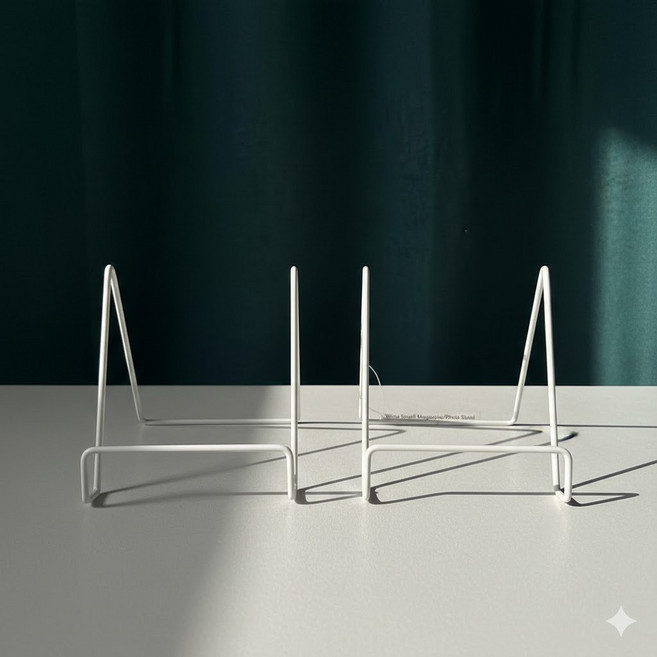 탁상용 철제 미니 이젤 사진 잡지 거치대 화이트 S