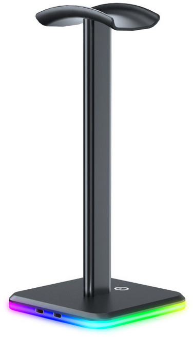 RGB 耳機支架 雙Type-C接口 頭戴式耳機通用, 23cm鋁合金耳機架, 19B