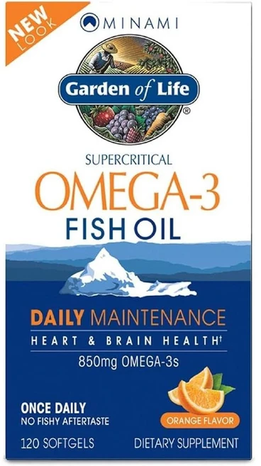 가든오브라이프 오메가3 피쉬오일 850mg 오렌지향, 1개, 120정 - 쿠팡