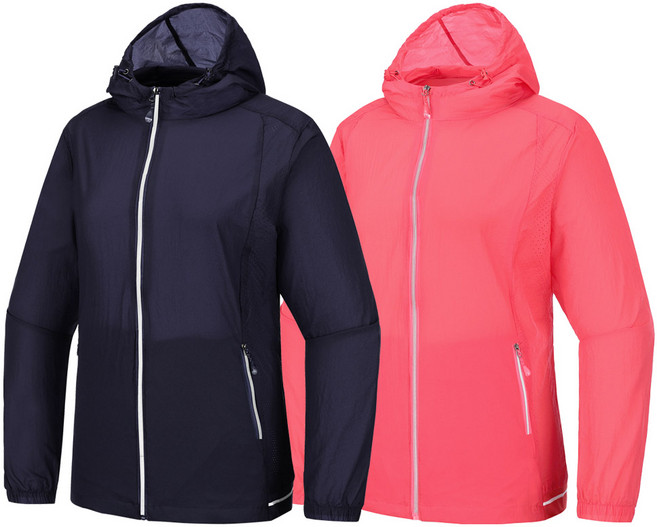 [1+1] 여성 비비드 후드 탈부착 초경량 타공 자켓 SWJ38-4 바람막이 골프 등산 아웃도어 봄 가을 점퍼 생활방수