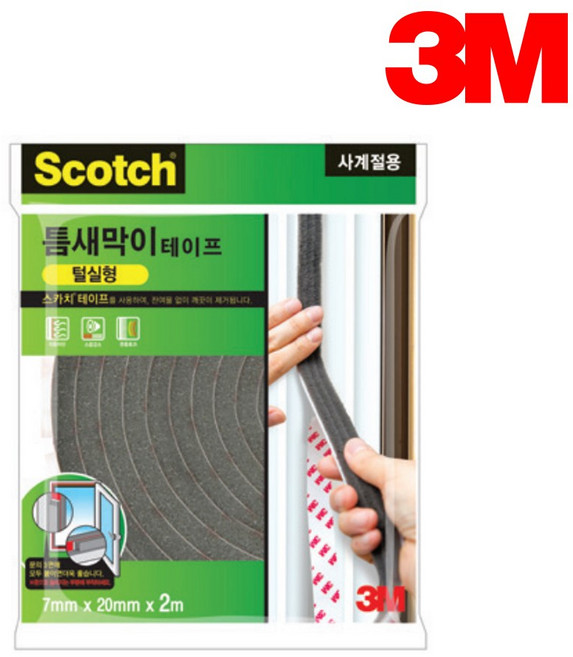 스카치 3M 사계절용 틈새막이 테이프 털실형 넓은폭, 1개