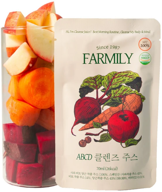 팜밀리 ABCD 클렌즈 주스 70ml x 3봉 + 타트체리 클렌즈 주스 70ml x 3봉 (총6봉), 6개, 30ml - 쿠팡