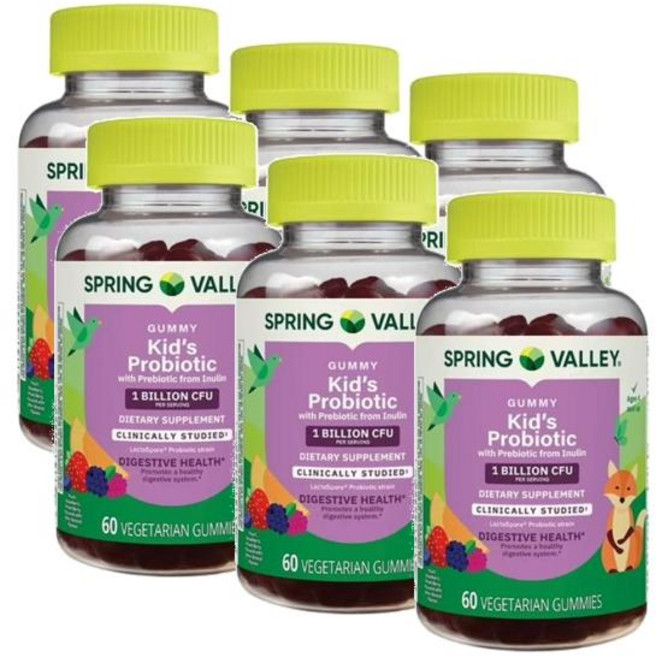스프링밸리 키즈 프로바이오틱스 유산균 베리맛 구미 젤리 Spring Valley Kid Probiotic, 6개, 60정