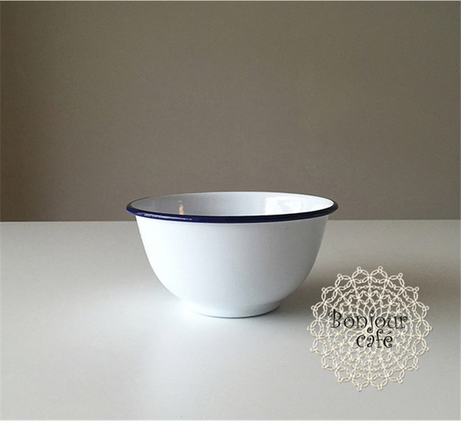 FALCON 파이 세트 법랑 3P 팔콘 접시, 22 대중소 사이즈 세트(화이트 블루 엣지), 1개