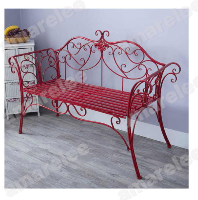 야외 벤치의자 앤틱 테라스 철제 정원 카페 레스토랑, 붉은색