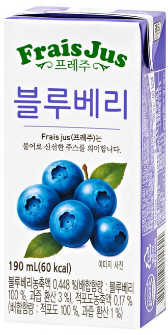일화 프레주 팩음료 블루베리, 24개, 190ml