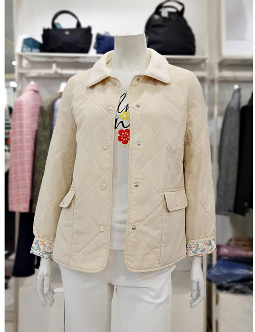 크로커다일레이디 다이아 퀄팅 플라워 안감 패딩 점퍼 CLESPD202