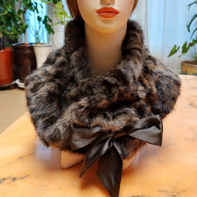 빅리본 다람쥐 밍크 아트 머플러 목도리