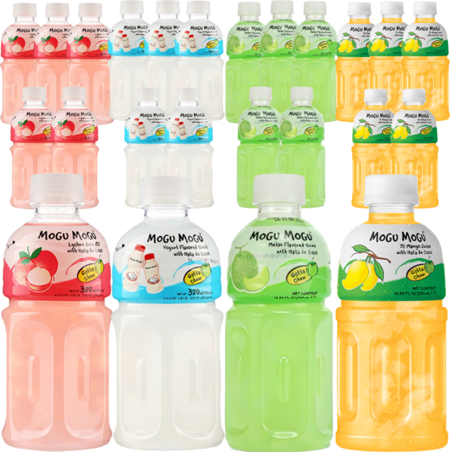 [쿨앤드몰] 모구모구 4종 리치+요거트+멜론+망고, 24개, 320ml