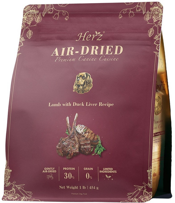 Herz赫緻 美饌低溫風乾糧 狗糧, 1個, 赫緻美饌狗糧-嫩羊佐頂級鴨肝,1KG