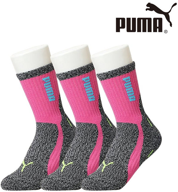 푸마 여성용 등산양말 3족 세트 기능성 이중쿠션 두꺼운 양말