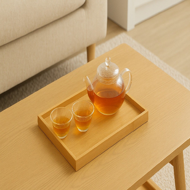 알찬온 홈카페 데일리 원목 트레이, 1개, 내추럴