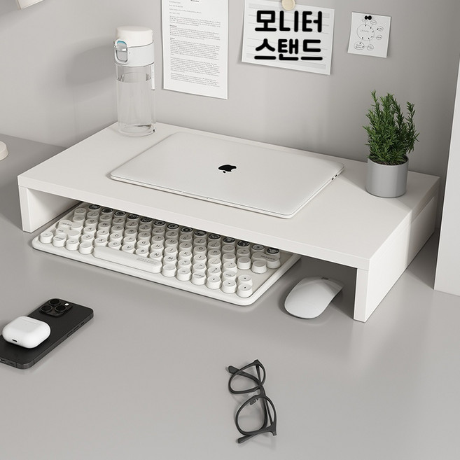 컴퓨터 모니터 스탠드 멀티 용도 데스크톱 정리 장치 쇼세, 흰색, 1개