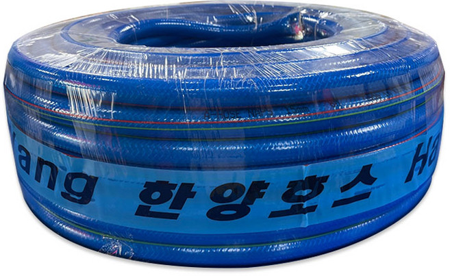 편사호스 물호스 PVC호스 청호스 흑호스 청이중호스 가정호스 세차호스 원예호스 축사호스 이끼방지 15mm 16mm 40m 45m, 청이중편사호스 15mm x 40m, 1개