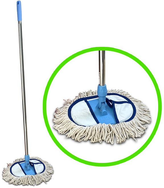 고급 꽃걸레 밀대 타원형 SET 리스킹 자루 막대걸레 바닥 밀대 방청소 체육관 사무실, 기본, 1개