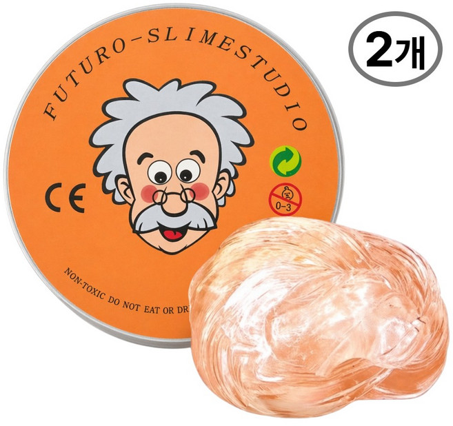 KC인증 퍼티 슬라임 박사퍼티 손에 안 묻는 유리퍼티, 오렌지, 45g, 2개