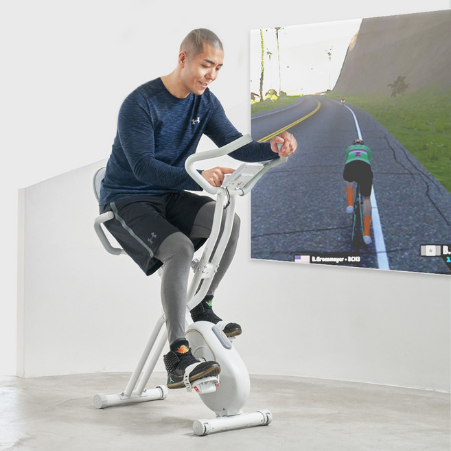 숀리 엑스바이크 E3 실내 자전거 유산소 운동 기구 바이크 가정용 접이식 헬스 사이클, 화이트