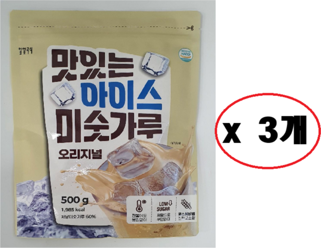 일일곡식 맛있는 아이스 미숫가루 오리지널, 3개, 500g