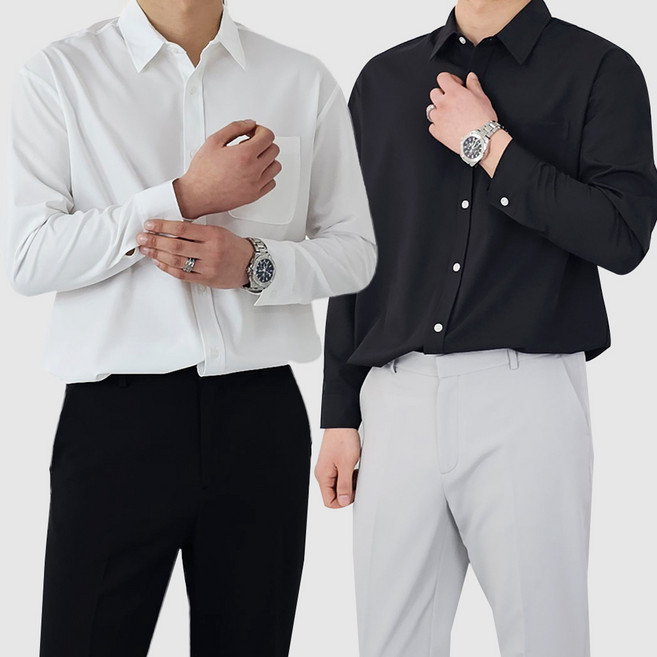 [1+1] 디알엠 남자 셔츠 오버핏 링클프리 구김없는 셔츠 빅사이즈 M~4XL