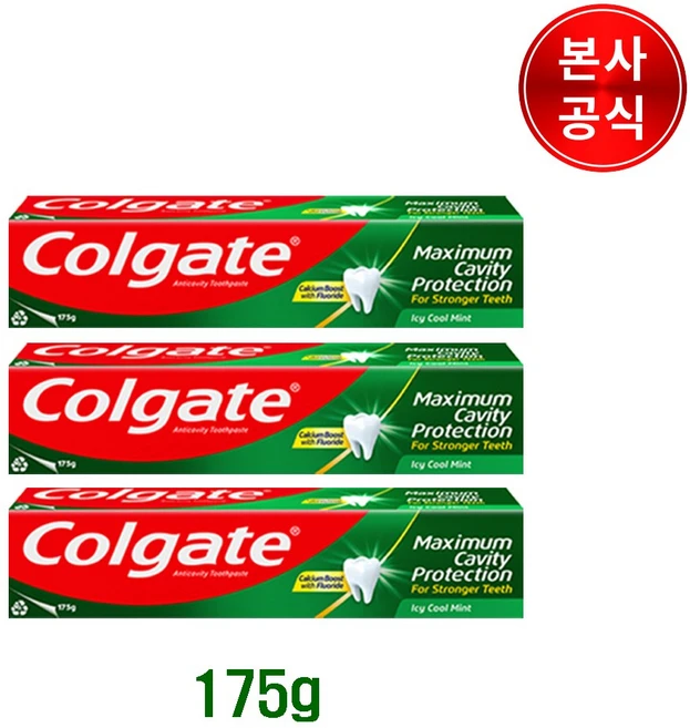 콜게이트 아이씨 쿨민트 치약, 175g, 3개 - 쿠팡