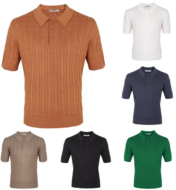 SNP골프 남성 클래식 케이블 니트카라티