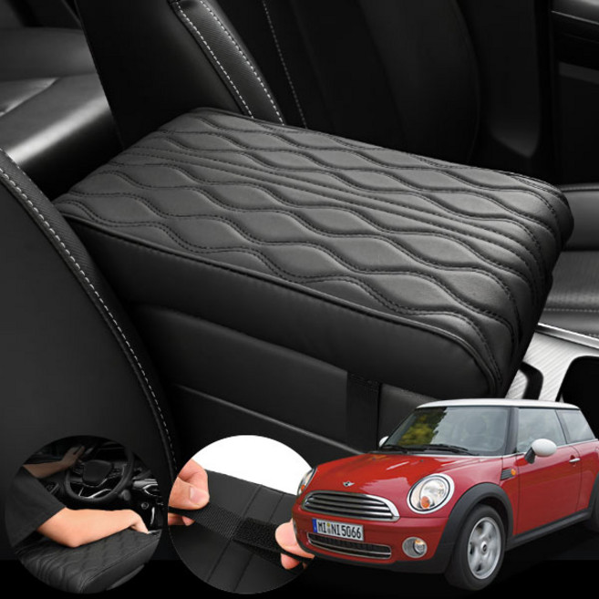 미니 쿠퍼 (R56)(05~14) 2세대 (N12) 모템 차량용 가죽 팔걸이 콘솔쿠션 검정 1개, UCA-327 블랙 M