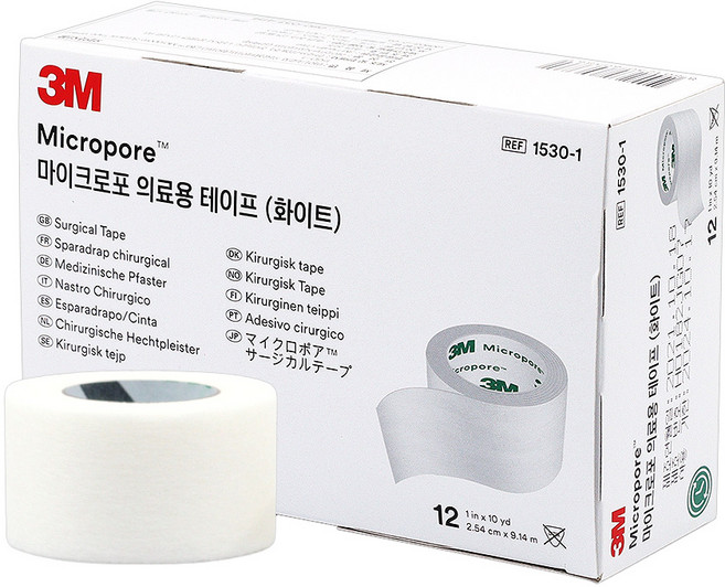 쓰리엠 흰색 종이반창고 1530-1, 12개입, 1개