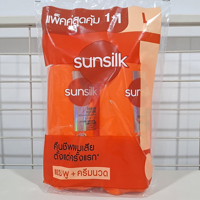 태국 썬실크(Sunsilk) 샴푸1통+컨디셔너1통 세트상품 오렌지색 Damage Restore, 1개, 625ml