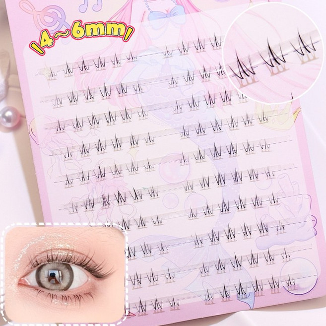 아토포스 언더 인조 속눈썹 투명 라인 자연스러운 4-6mm 가닥 아랫속눈썹 연장 120모 대용량, 1개, 블랙