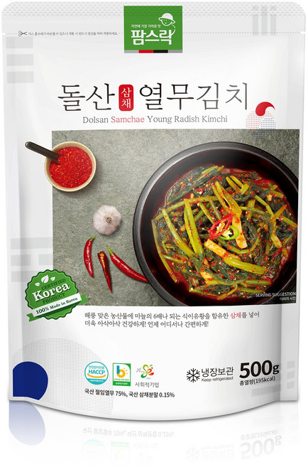 팜스락 열무김치 500g 국산 전라도 여수, 1개