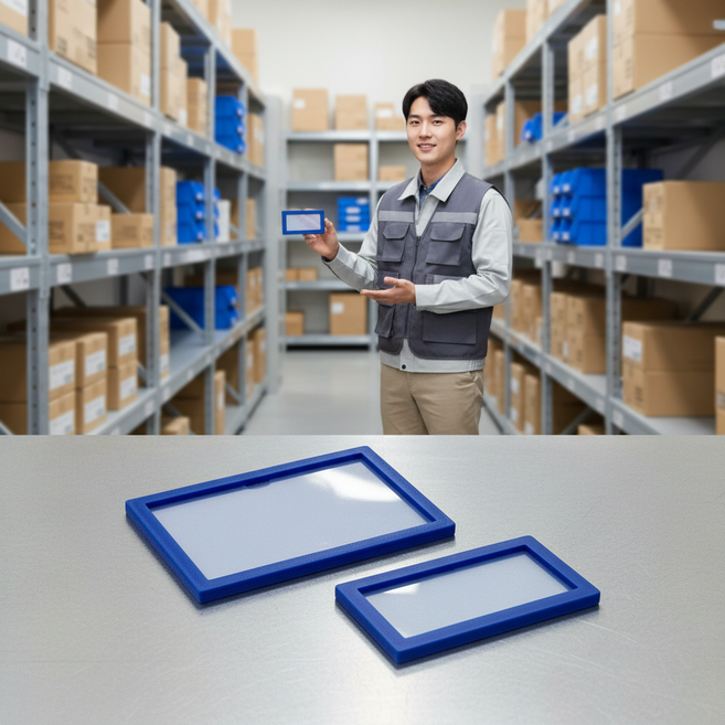 물류창고 철제선반 마그네틱 이름표 80x45 자석식 품목표 10개입