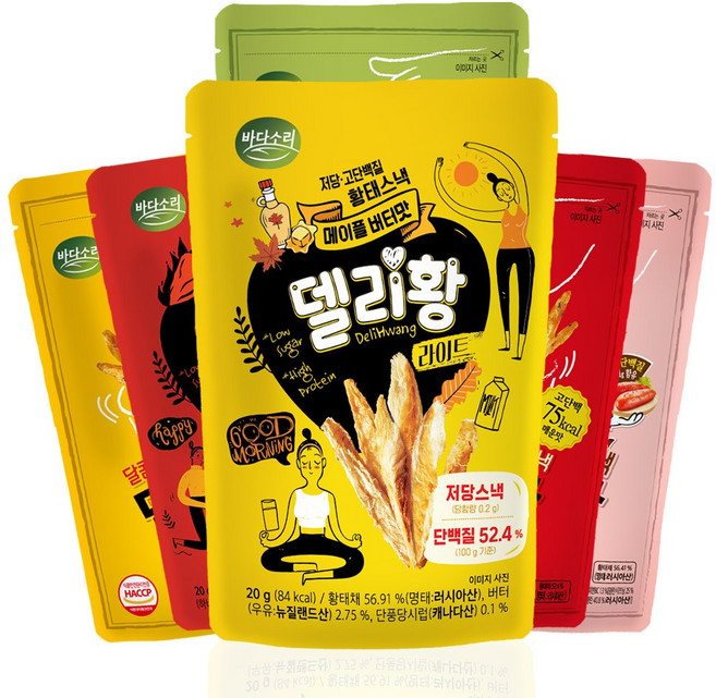 고단백 저당스낵 델리황 (오리지날 버터 명란 매운 메이플버터 하바네로) 황태스낵, 1개, 115g