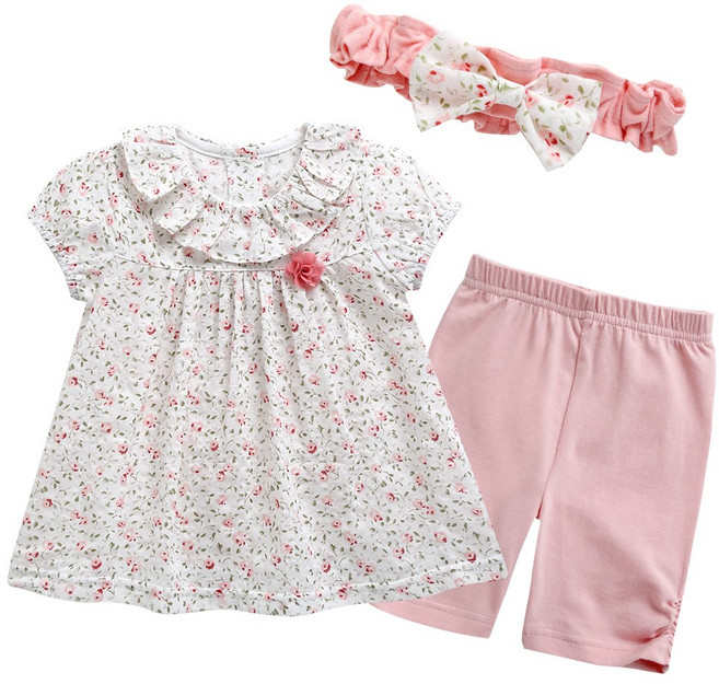 그린베베 국내생산 여름용 마리벨 반팔 원피스 3종세트