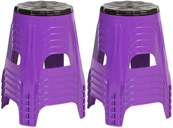 지오리빙 플라스틱 회전의자 10p, 10개, 퍼플