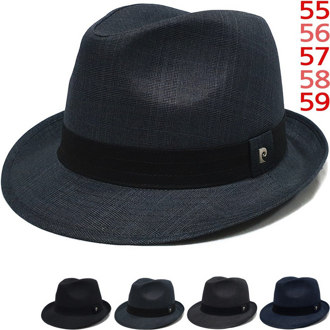 이럭셔리클럽 피에르가르뎅 체크 중절모 페도라 햇 여름 신사 모자 선물용 중절모자-CAP250621