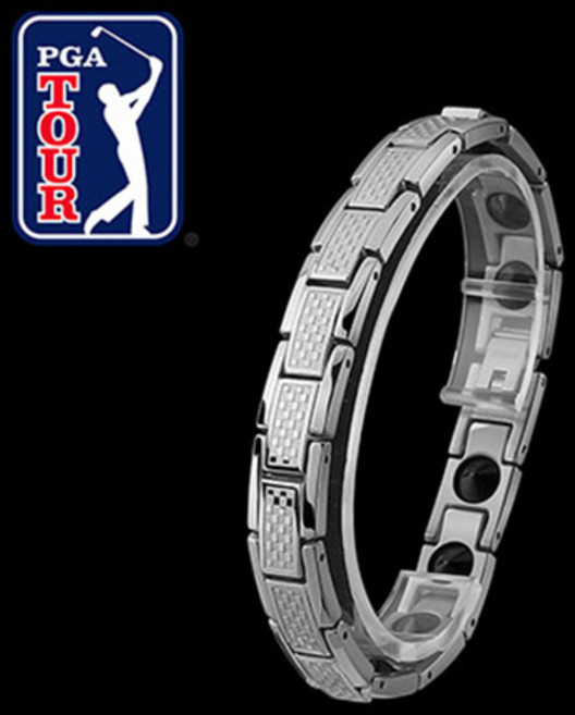 PGA TOUR 게르마늄 건강팔찌 체스 실버 M, 1개