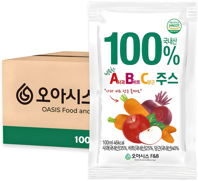 오아시스 국내산 ABC주스, 30개, 100ml