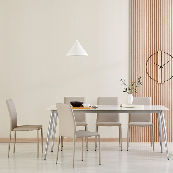 메종플렌느 벨라노 포세린 세라믹 식탁 테이블 세트 그레이 2인용 4인용 6인용, 6인용식탁세트, 의자색상(그레이)