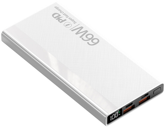 Yunivo 20000mah 대용량 66W 고속충전 일체형보조배터리 항공표준, 흰색