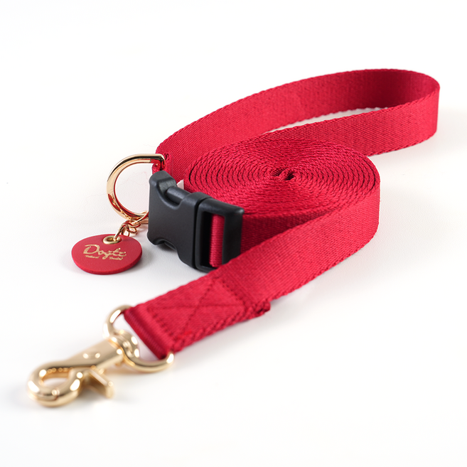 독츠 강아지 프리워크 핸즈프리 리드줄, 1개, 딥 레드
