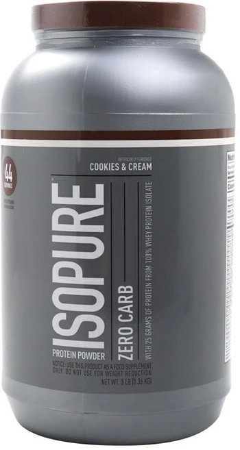 이소퓨어 제로 카브 프로틴 파우더 단백질 보충제 쿠키 & 크림, 1개, 1.36kg - 쿠팡