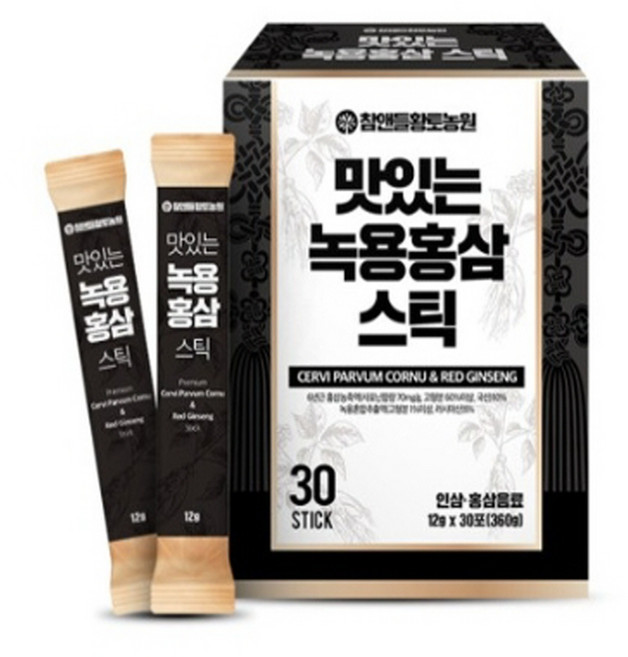 [레오슈퍼] 맛있는 녹용 홍삼 스틱 30개입, 360g, 1박스