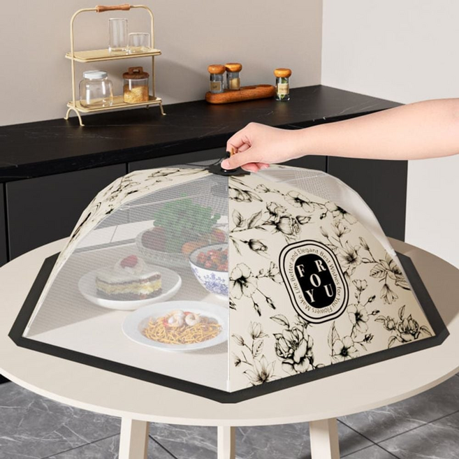 접이식 밥상보 식탁 음식 덮개 밥상 덮개 상커버 waj*8732vJ, 원형70cm