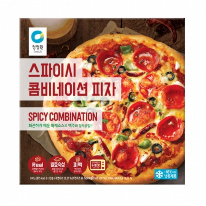 바이오마켓_청정원 스파이시 콤비네이션 피자 340g, 11개