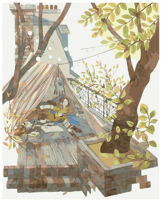 ArtLife 藝術生活 DIY數字油畫 DT037 50 x 40cm, 快樂時光, 1組