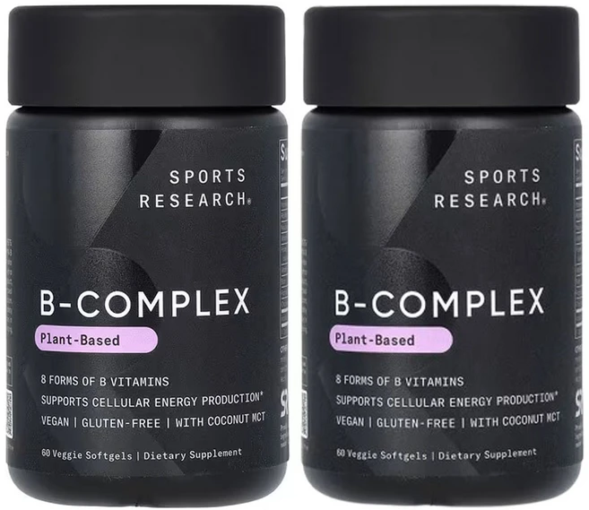스포츠리서치 B-복합체 식물성 성분 베지 소프트젤 60 정, 2개, 60정 - 쿠팡