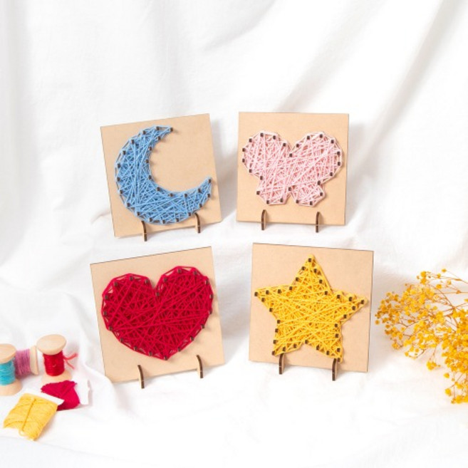 민화샵 모양 스트링아트, 혼합색상 × 10개