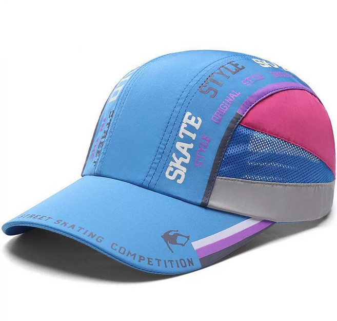 남자 여름용 드라이핏 모자 러닝 헬스 테니스 메쉬썬캡 캡모자, 하늘색, 조정가능한, 1개