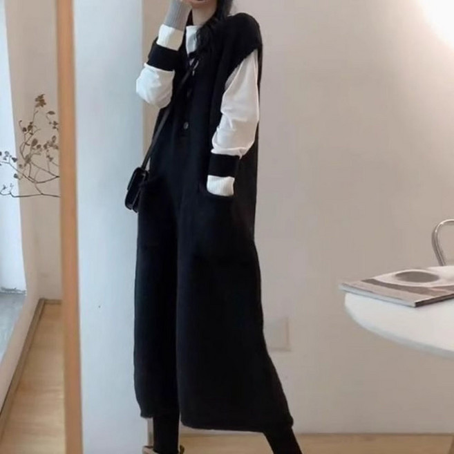 지고다그 여성용 니트롱베스트원피스 따뜻한 감성브이넥 무드패션 SX71232